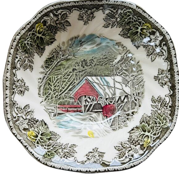 Johnson Brothers Other - Johnson Bros Friendly Village Small Bowls Red Covered Bridge Dessert Fruit Set 4